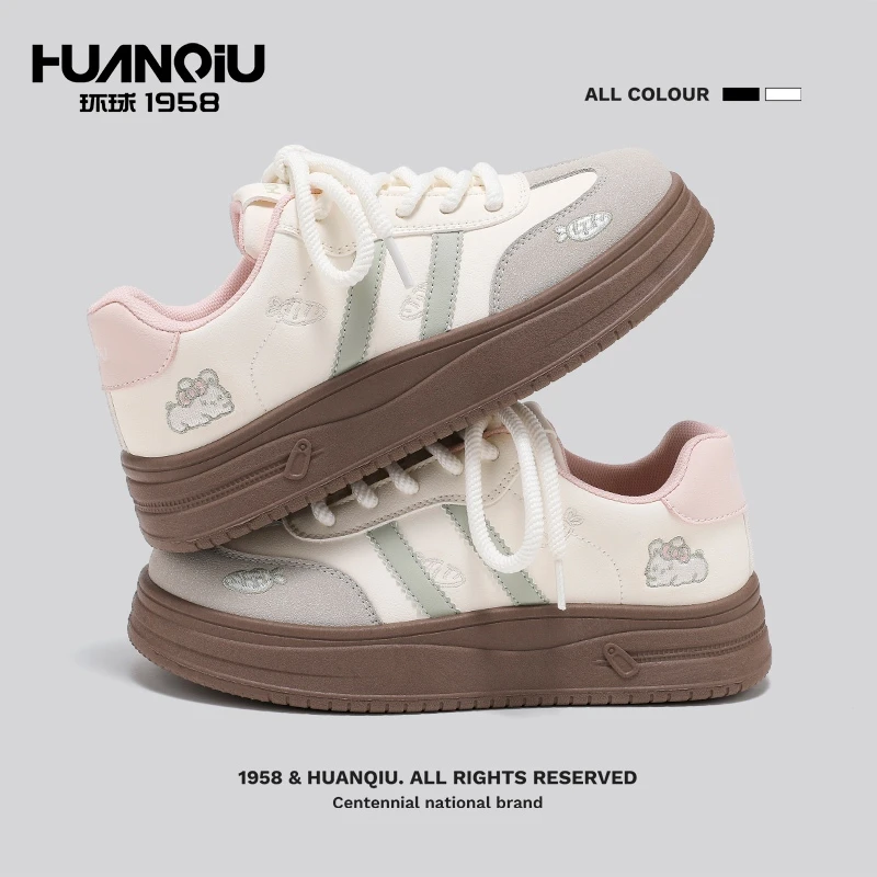 环球爆款百搭时尚女鞋潮流韩版厚底百搭小白鞋学生软底休闲板鞋