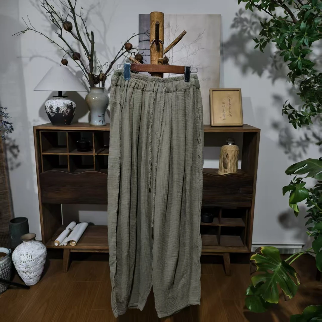 【大梅子推荐】设计款双纱系带老爹裤JG9128B