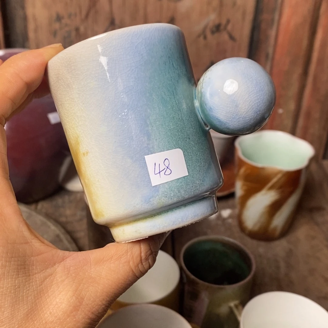 杯鱼**间浪鬼柴烧 釉绘柴烧 杯