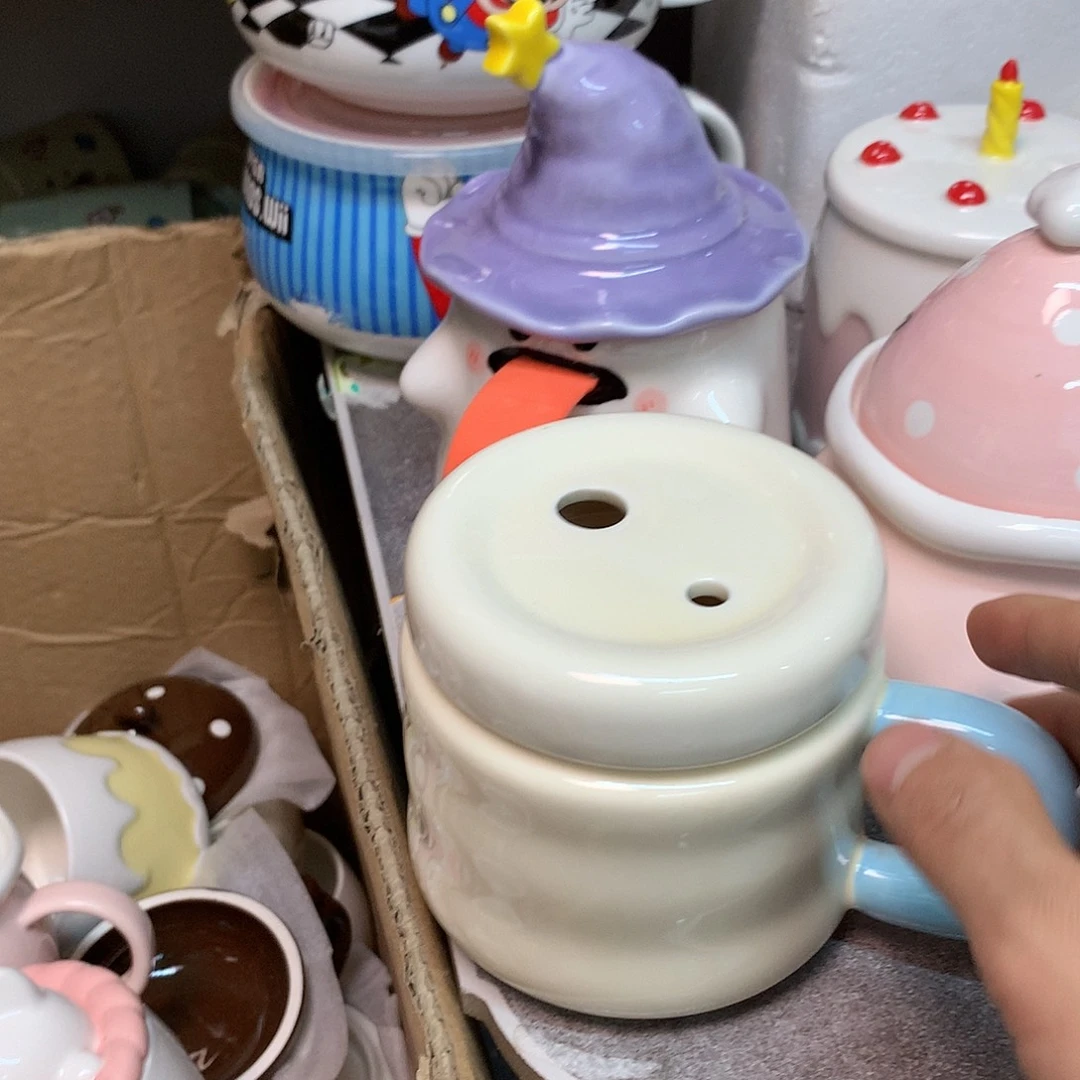普通钢化玻璃双饮款陶瓷杯