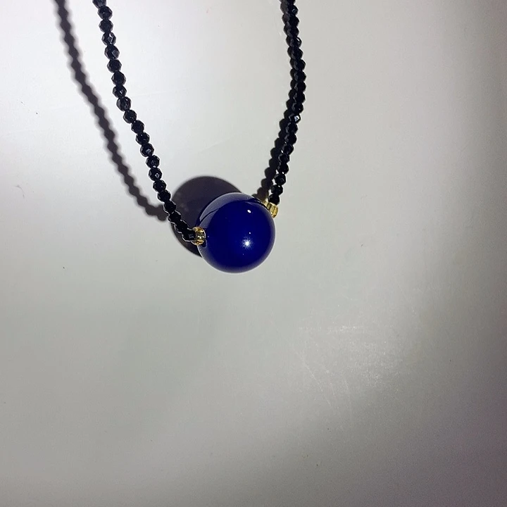 玛瑙/玉髓颈饰未镶嵌蓝色妖姬路路通