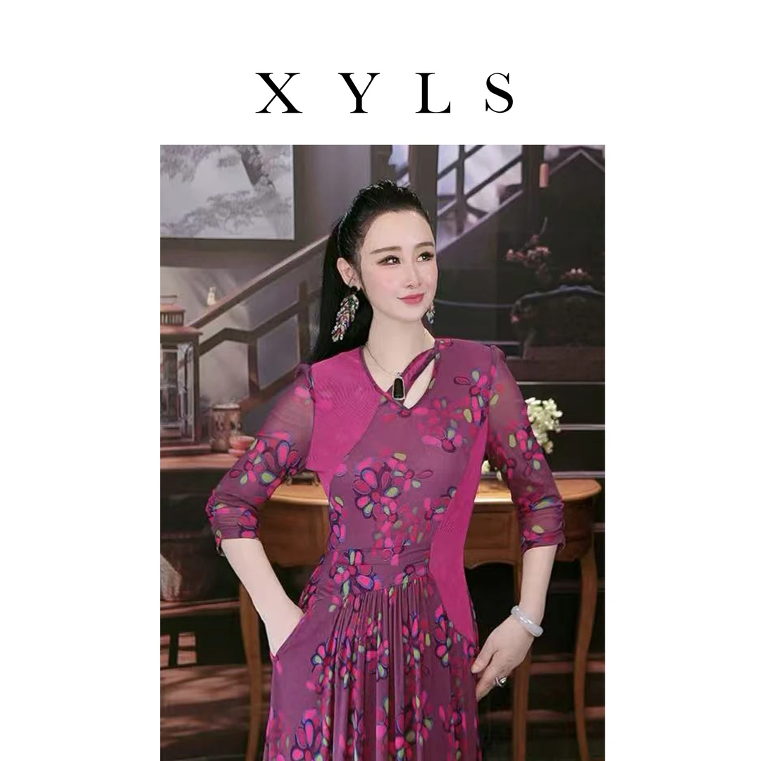 女装连衣裙弹力印花T006815