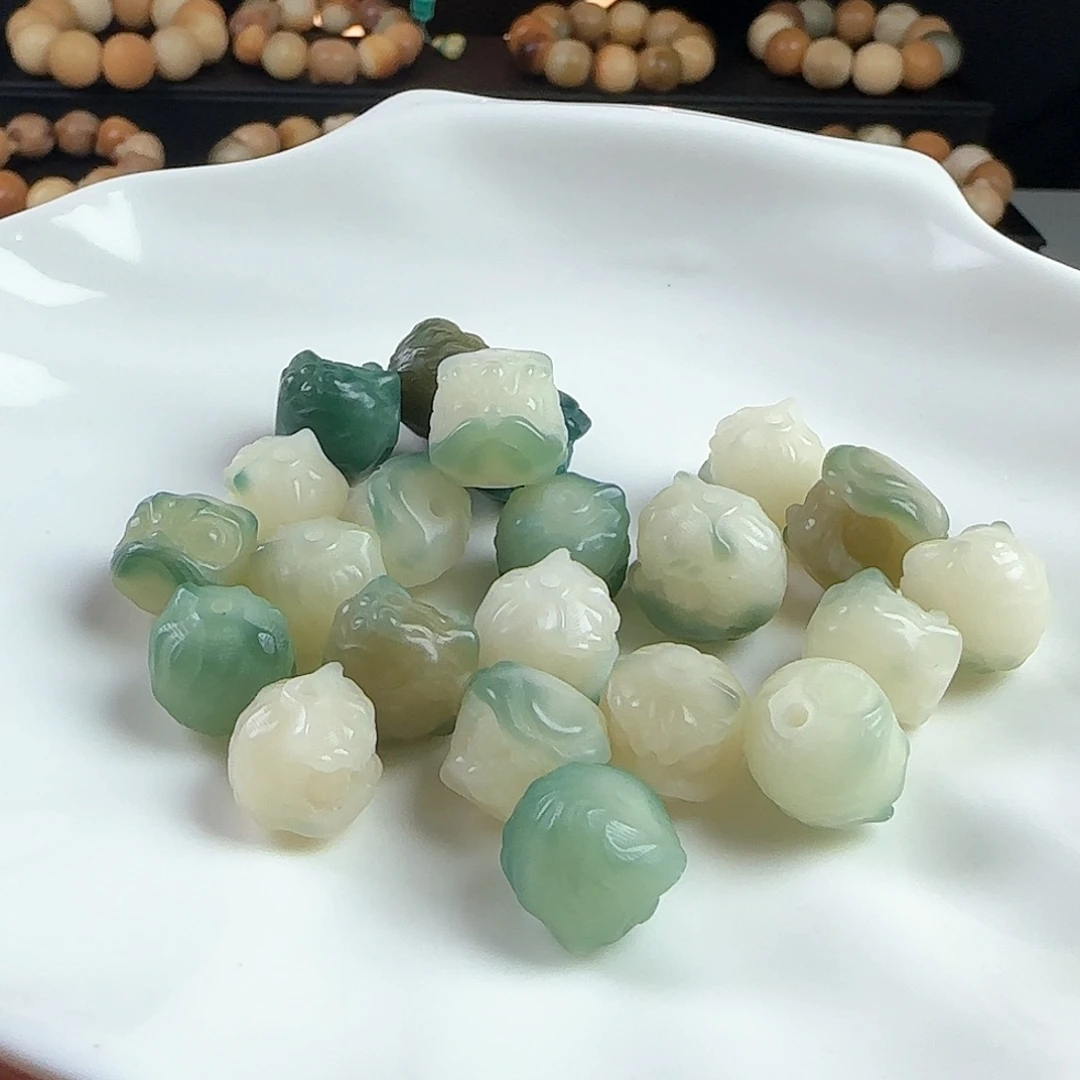 菩提根/象牙果手串卡12冰绿飘花醒狮20卡牌➕5颗