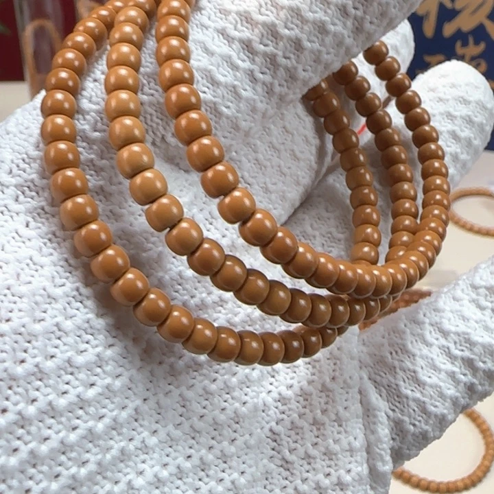 橄榄核手串老挝核尖单圈手串5.0mm极线弧