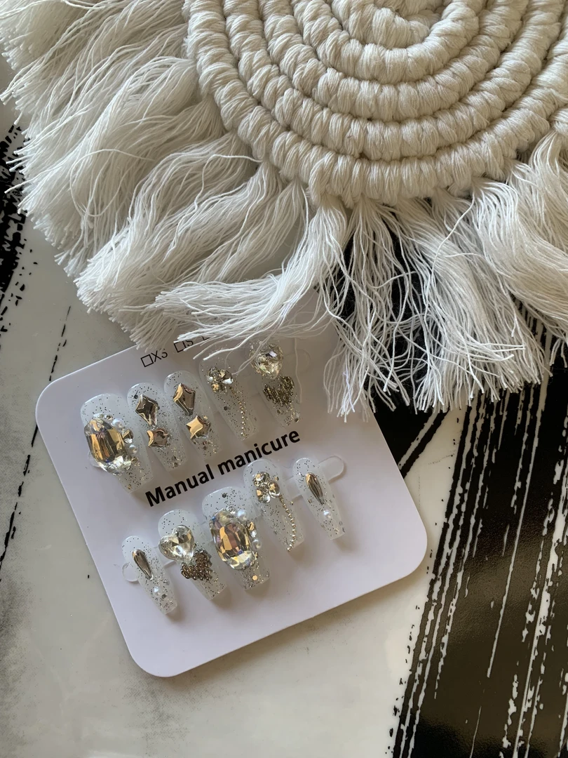 【超闪美少女】闪钻高级感穿戴甲可配新娘妆仿钻设计大颗粒装饰M