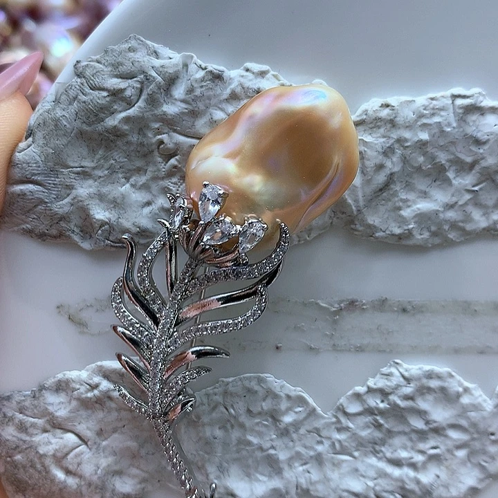 淡水珍珠耳饰银S925镶嵌