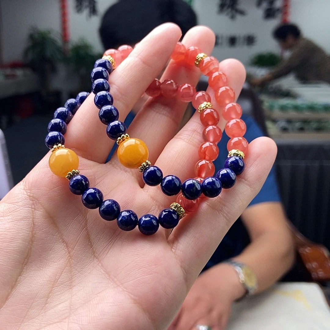 青金石未镶嵌颈饰手串 颜色多样性发拍一发一