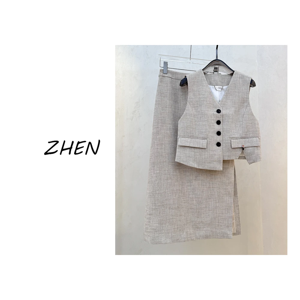 【ZHEN】25K00202 2025新款时尚气质修身显瘦设计师款时尚套装女