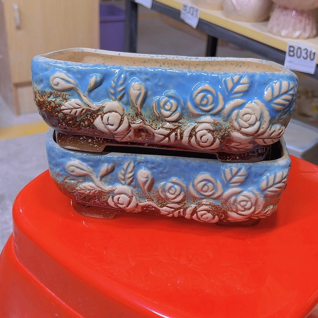 红陶陶瓷花盆当场满12包邮