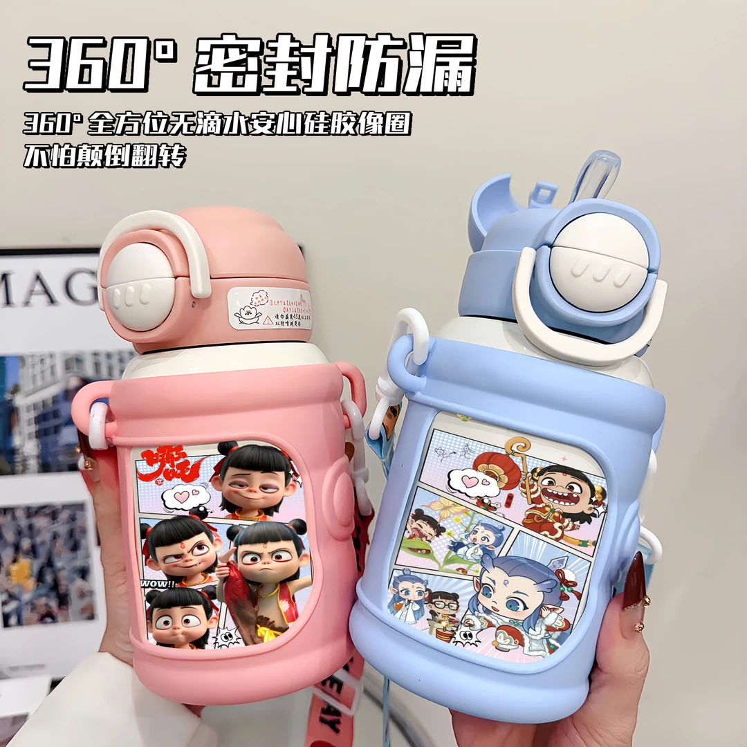 哪吒合集不锈钢保温锁冷杯男女学生高颜值吸管大容量防摔保温杯