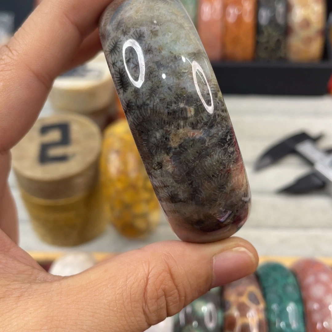 未镶嵌手镯硅化玉