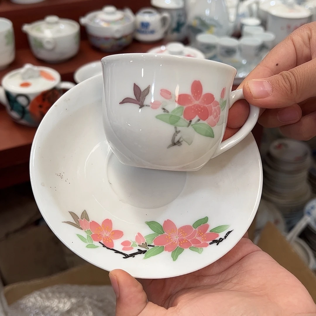 醴陵瓷直播供货基地手绘红官窑60毫升