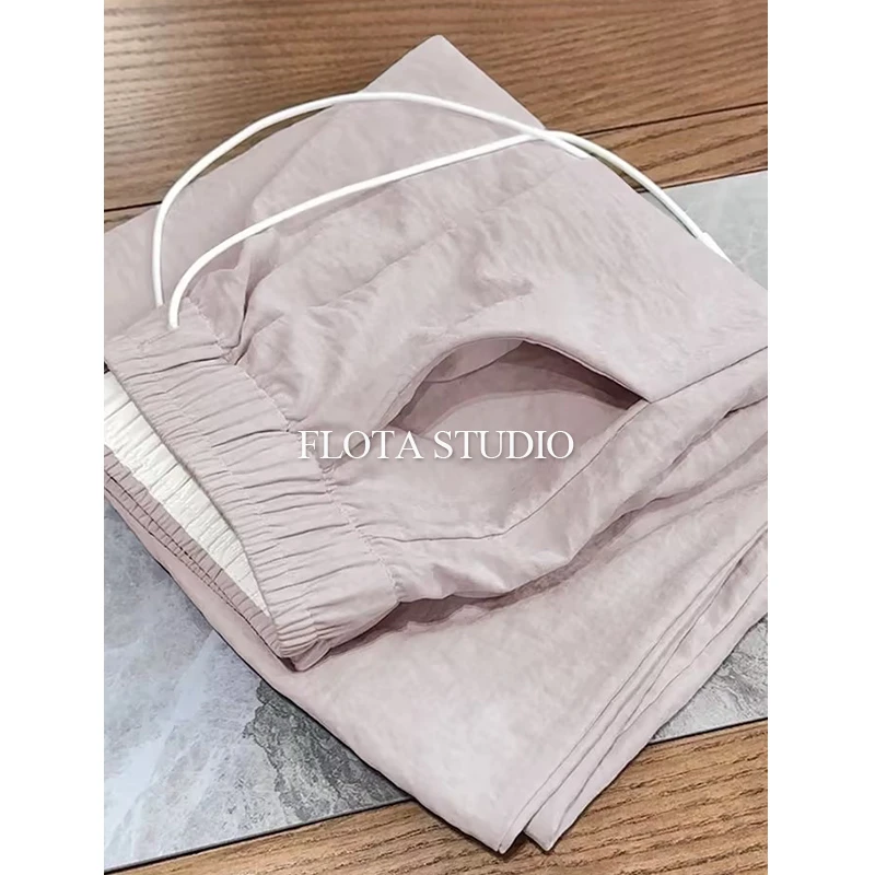 【flota】高腰显瘦垂感休闲风阔腿长裤简约慵懒风抽身山本裤0037