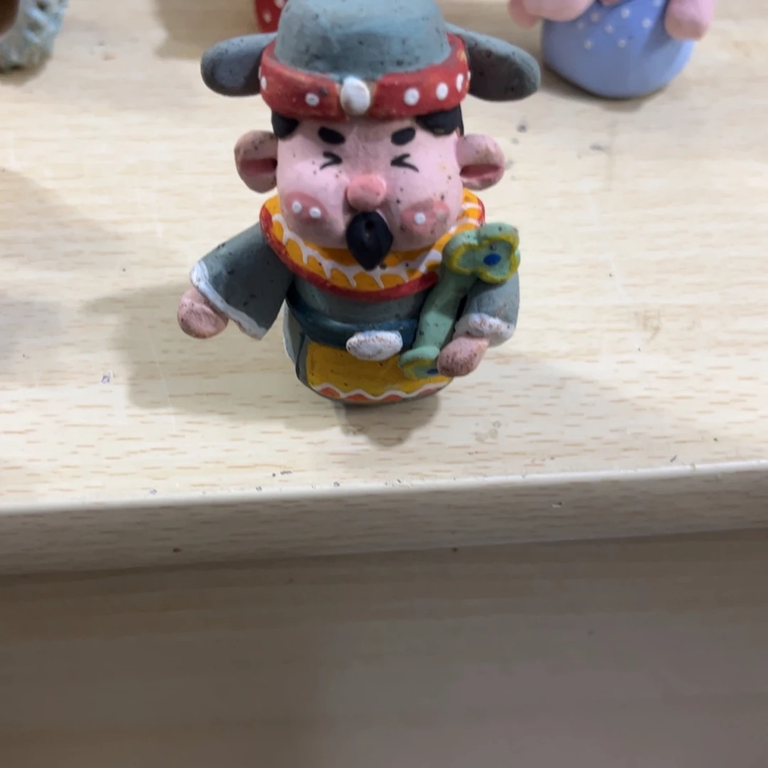 泥塑古镇炻陶花盆