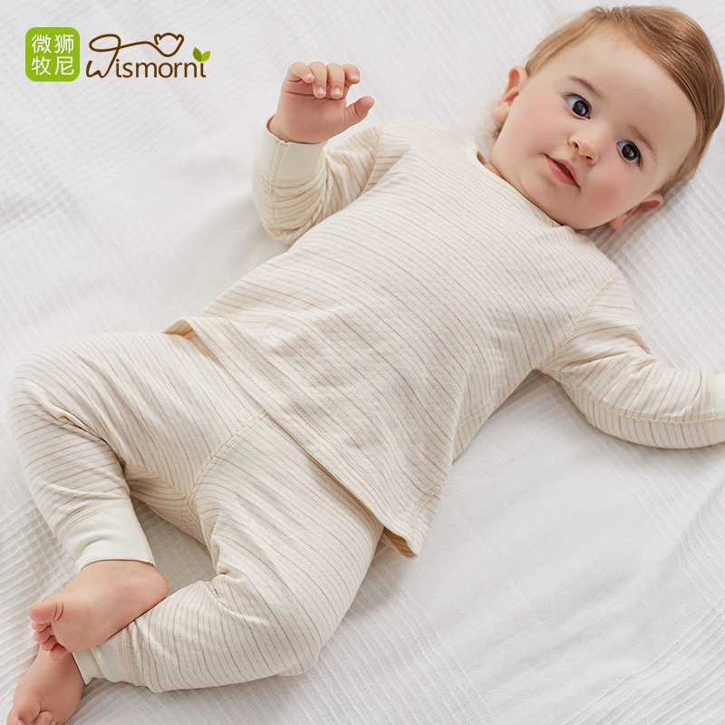 微狮牧尼【达人专享】0-3周岁春秋款童婴护肚内衣宝宝长袖套装