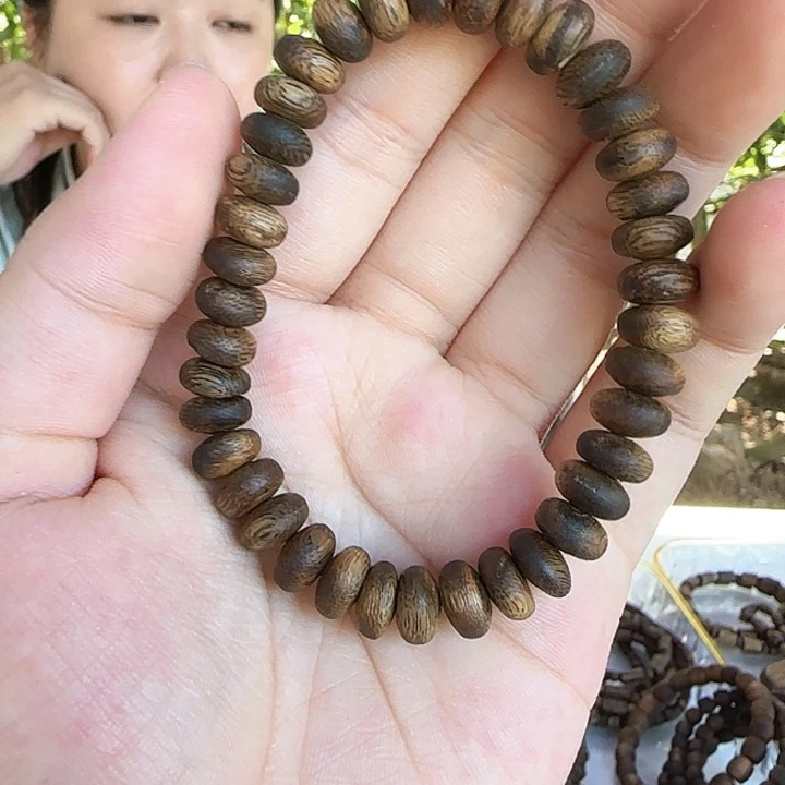 九***狐沉香沉香碎屑算盘珠单圈