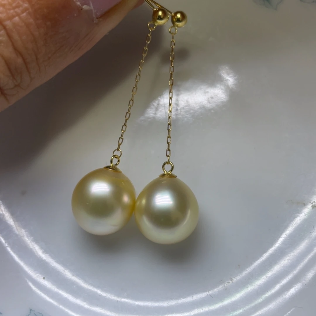 海水珍珠18K金镶嵌耳饰