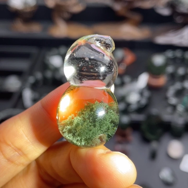 未镶嵌颈饰水晶绿幽灵葫芦定制