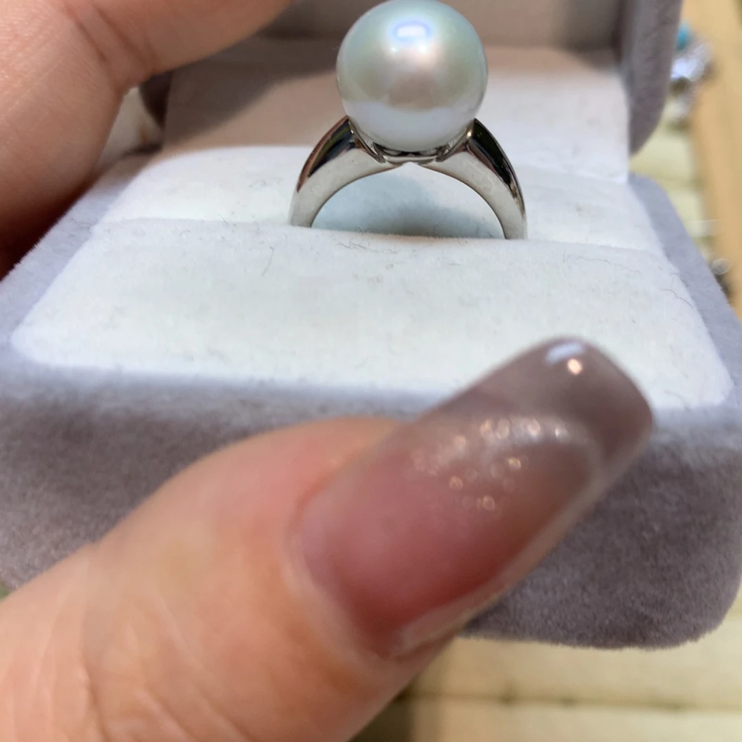 淡水珍珠戒指银S925镶嵌