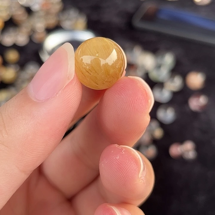 大理石磁石发晶水晶单珠duy（打孔不退）