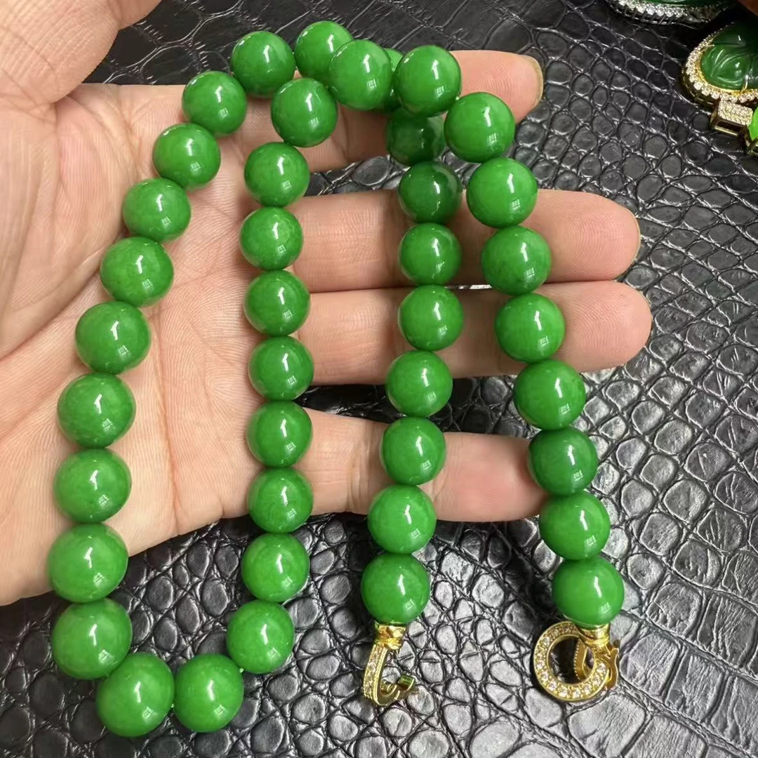 翡翠12MM项链气质时尚