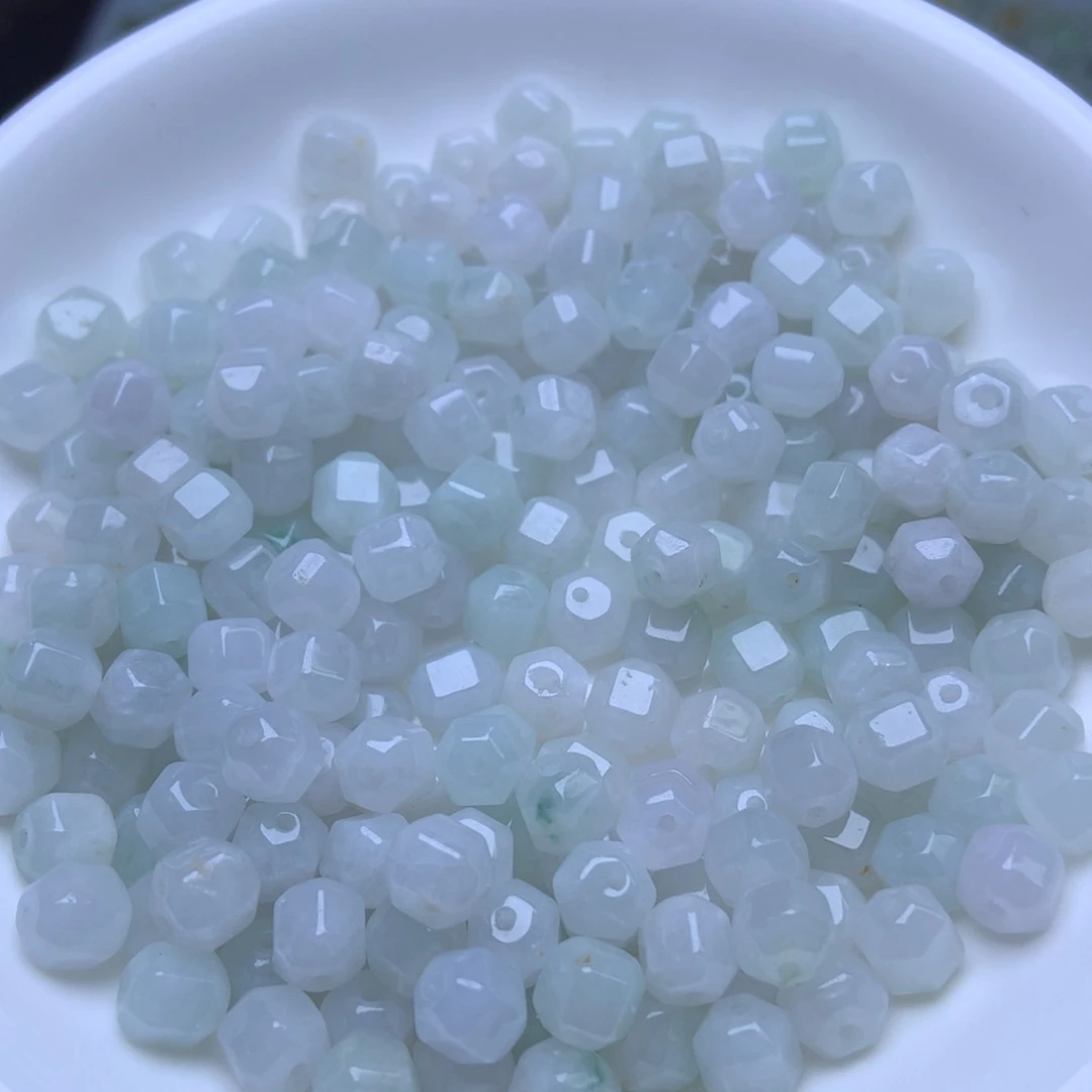 散珠翡翠卡6六棱珠30个