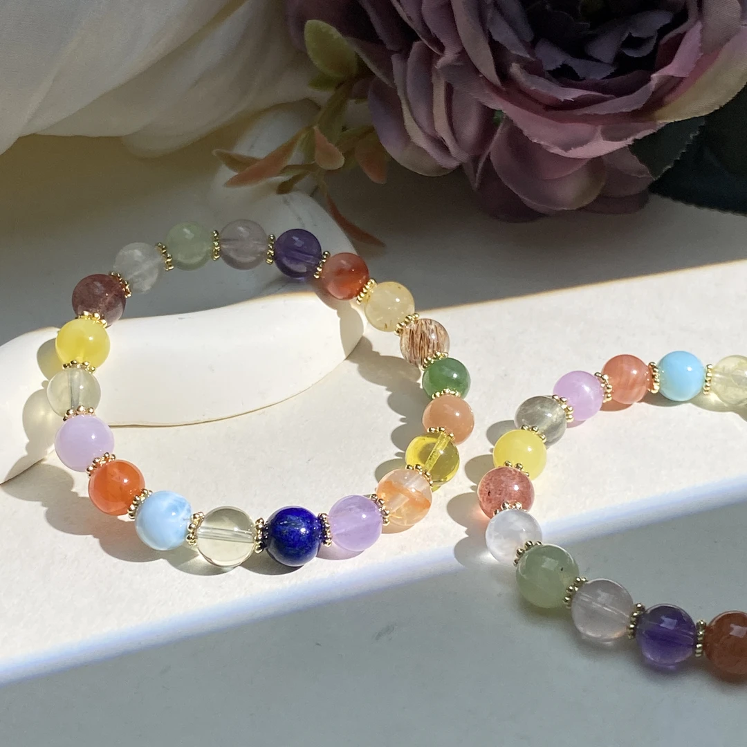 【铭记珠宝】水晶多宝单圈手串17-DM01L164【多样性发一件】约7.5mm+