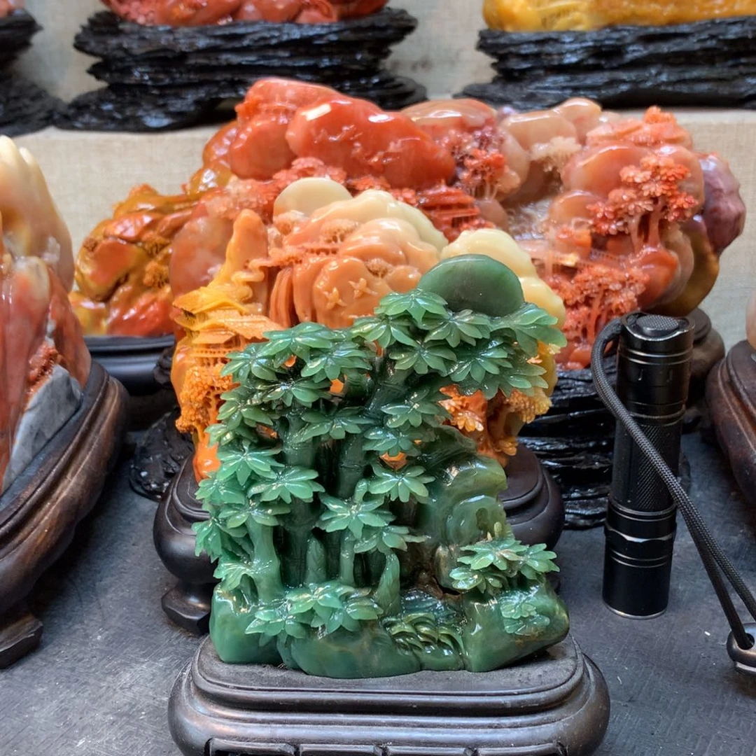 四川石四川绿摆件