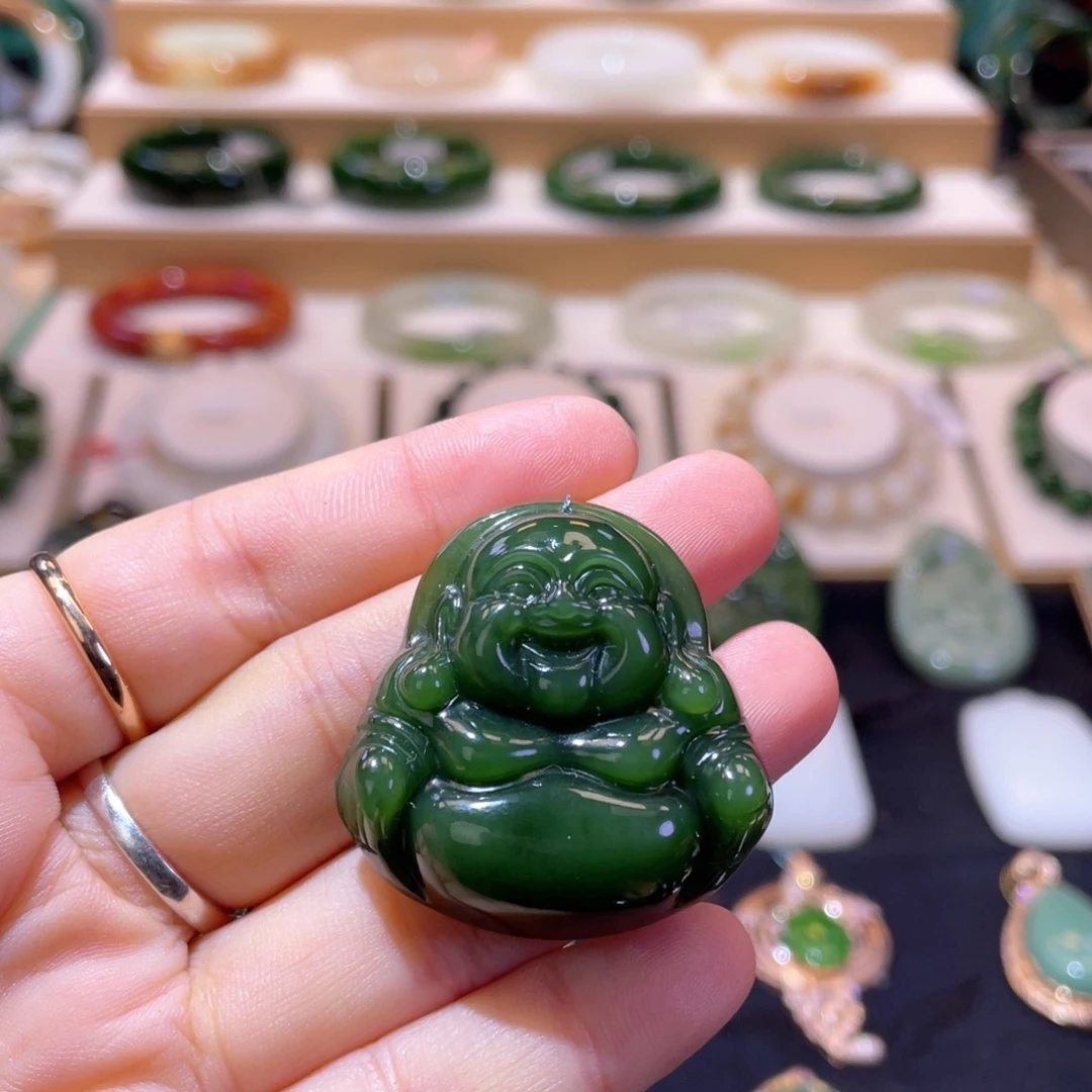 和田玉未镶嵌颈饰高品碧玉佛公