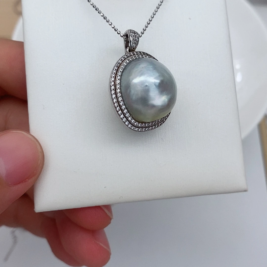 淡水珍珠颈饰银S925镶嵌