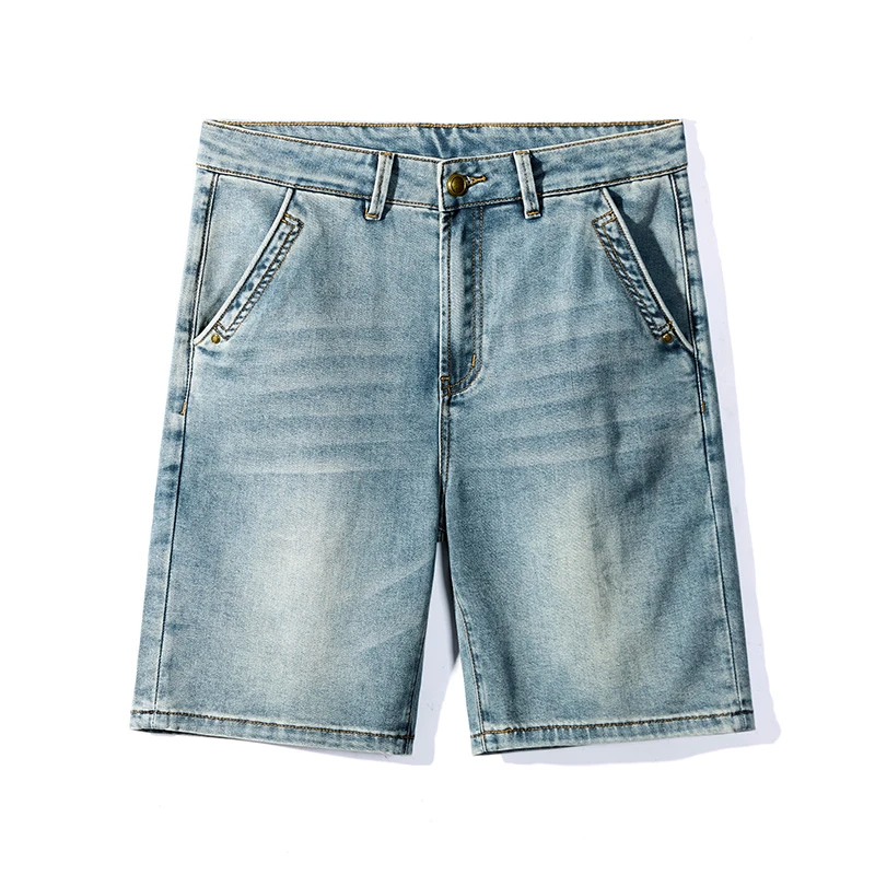 WSL薄款【超柔】莱赛尔弹力直筒牛仔短裤男 青年中裤五分裤子2509