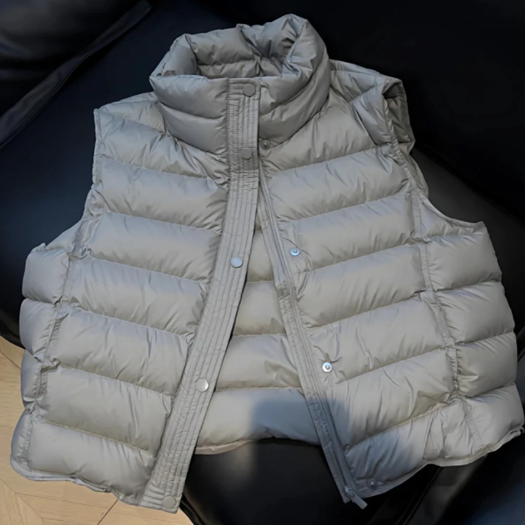 2025秋冬新款羽绒立领拉链宽松型保暖常规款女款纯色女士冬季