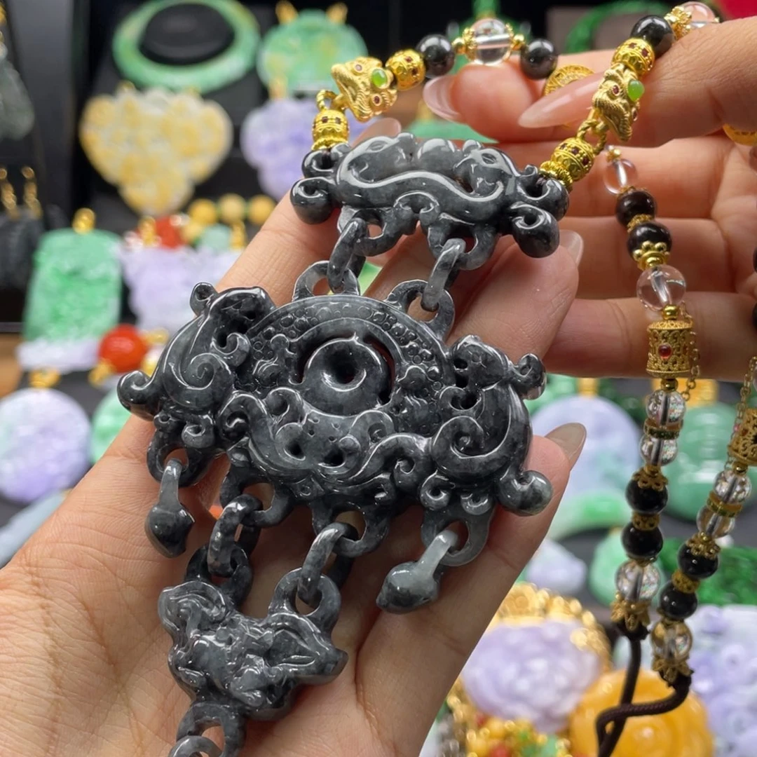 翡翠未镶嵌颈饰代编织