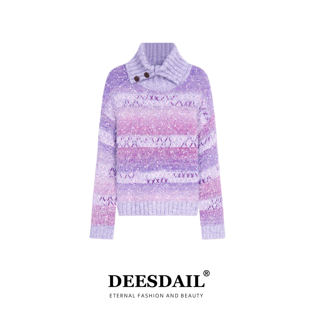 DEESDAIL秋冬长袖上衣显瘦小众知性女装毛衣A272