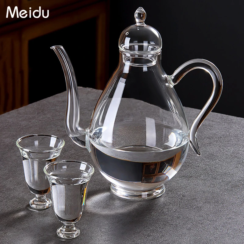 白酒壶玻璃酒壶套装美人壶家用高硼硅玻璃酒壶洋酒壶复古宫廷风