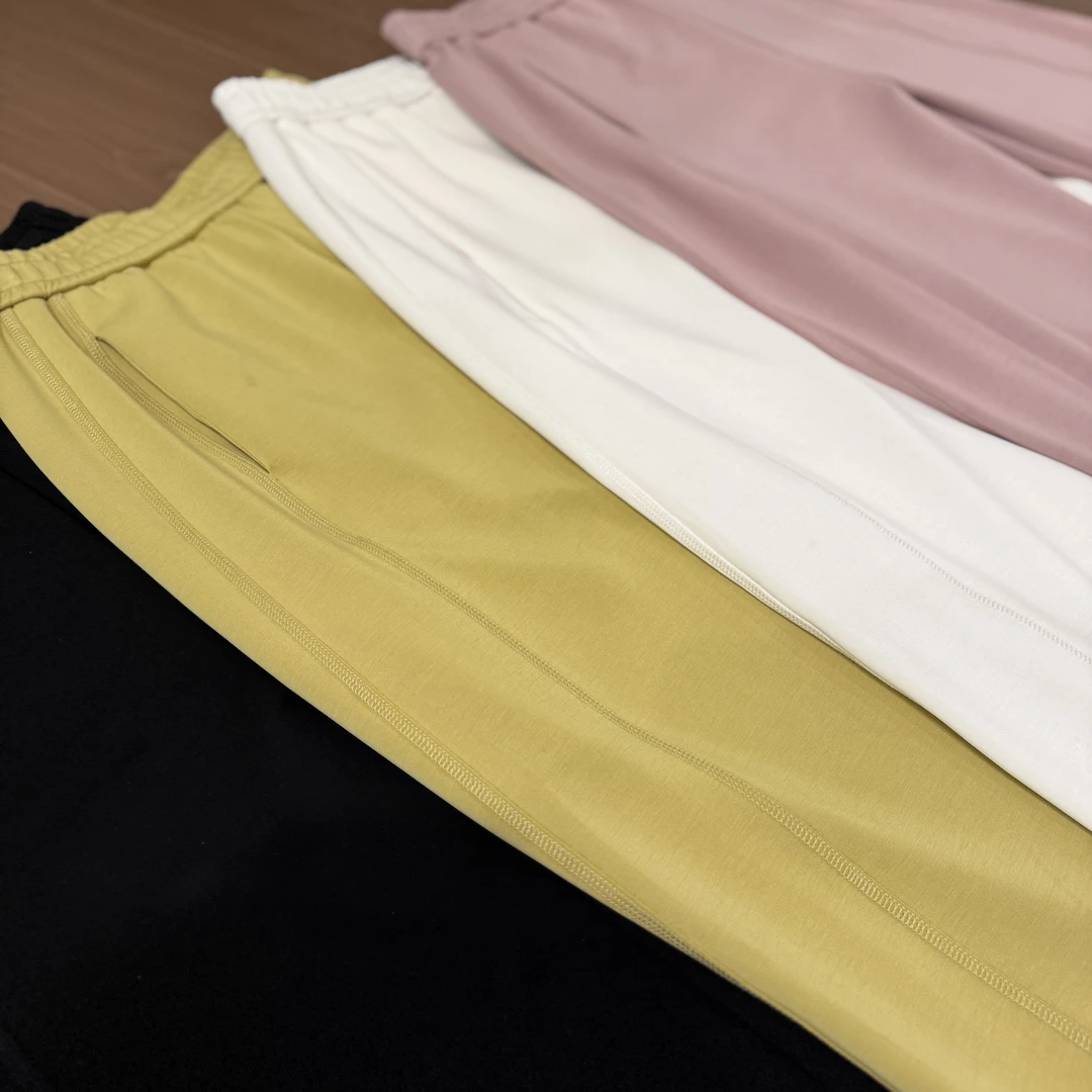 WANGNAFUSHI"显瘦显高凉凉裤“铜氨丝长裤纯色简约百搭洋气休闲裤