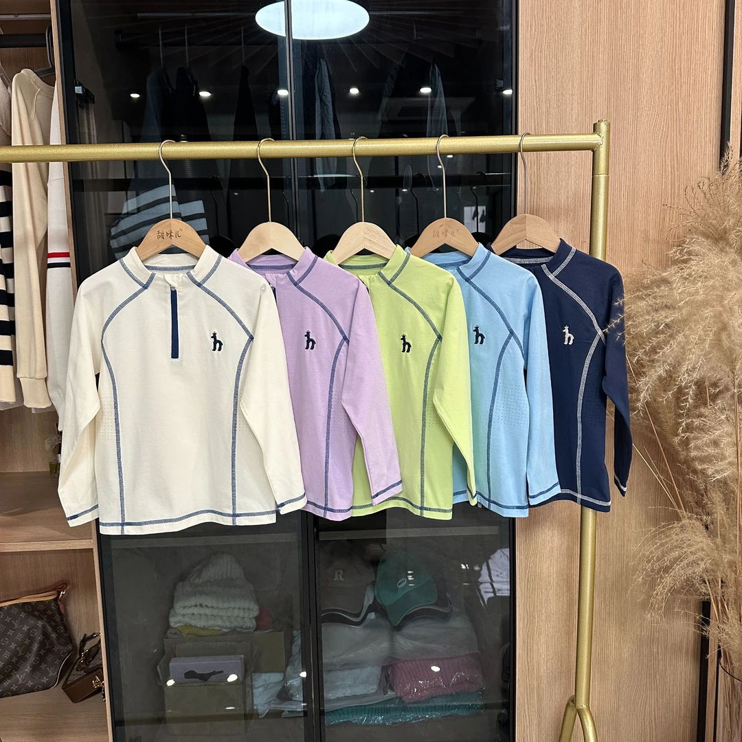 2025春季新款男童女童针织休闲时尚纯色速干百搭儿童T恤