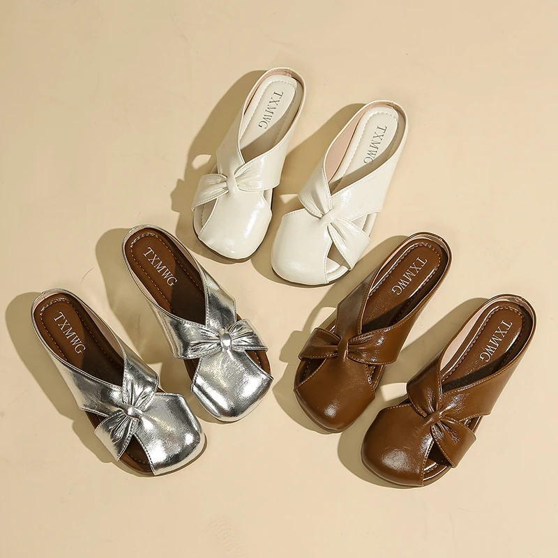 大【退货补运费】玛丽珍鞋季新款平底方头一字扣带浅口半拖单鞋6042