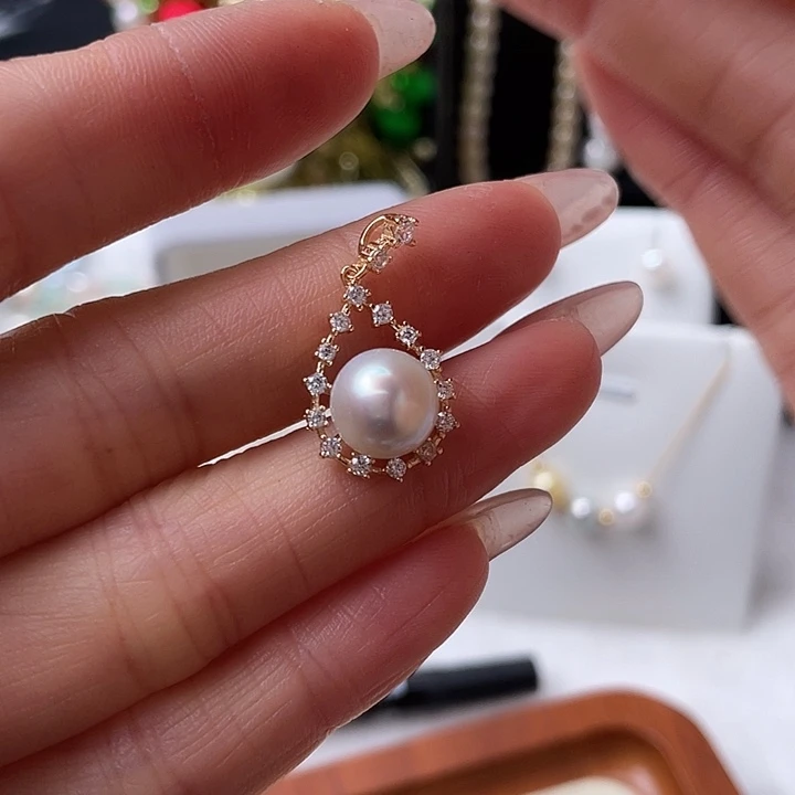 海水珍珠吊坠(不含链)银S925镶嵌