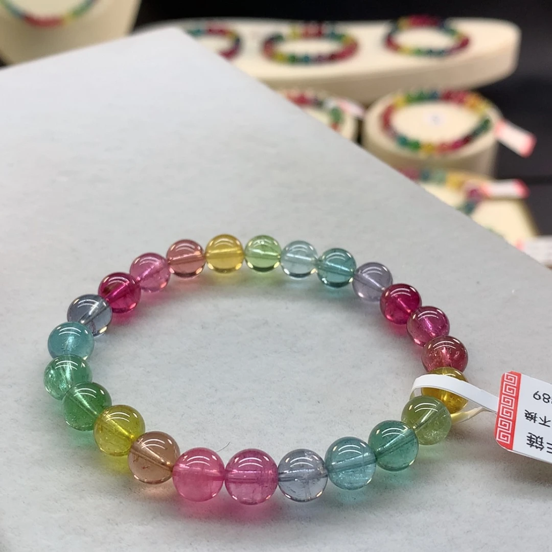 【闪购商品】手链未镶嵌碧玺碧玺荧光色标单圈7.5