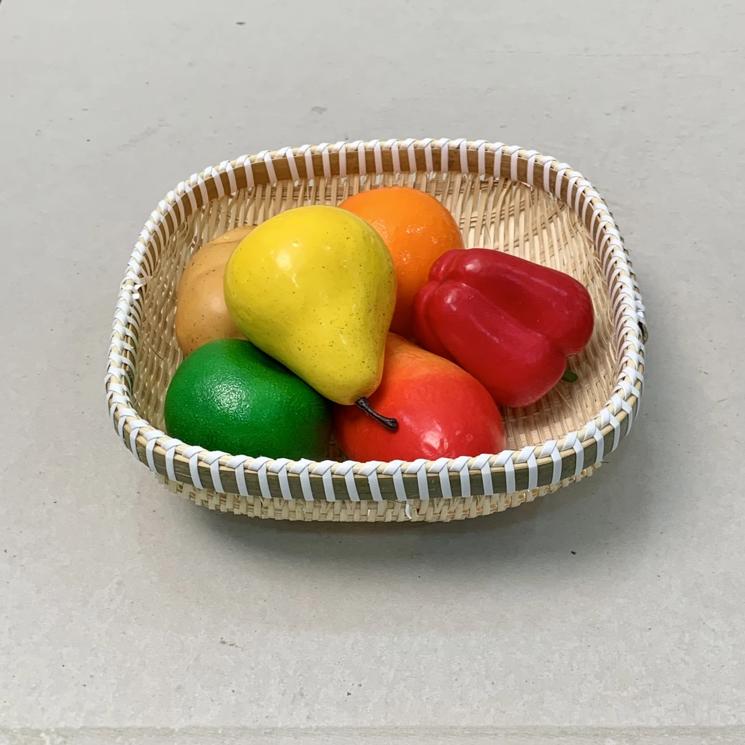 B-方形竹编水果篮收纳筐25cm