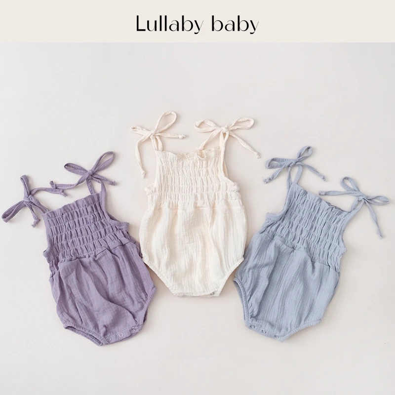 lullabybaby婴儿包屁衣夏装吊带宝宝连体衣新生儿爬服婴幼儿哈衣