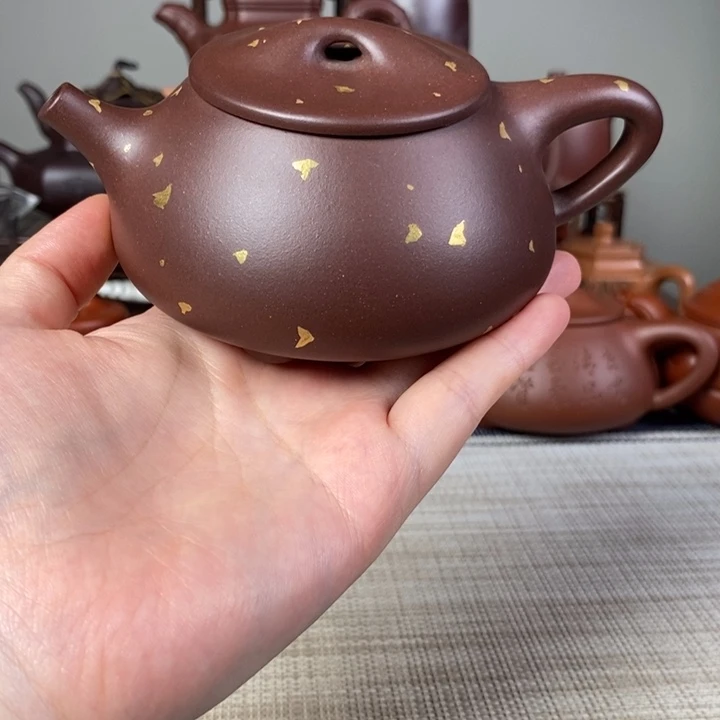 茶壶紫砂洒金石瓢