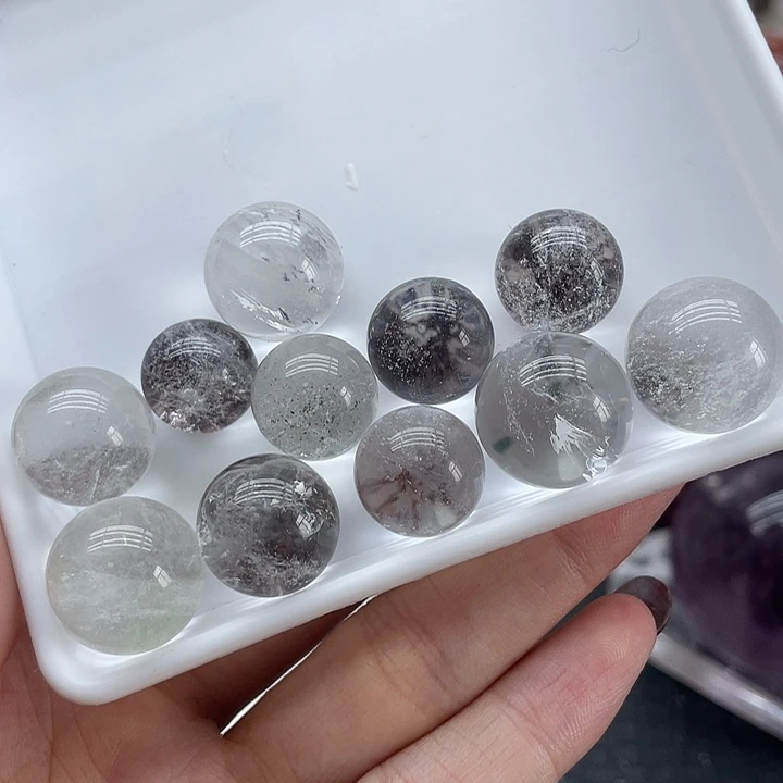 珠宝半成品未镶嵌水晶20幽灵球（一整盘）