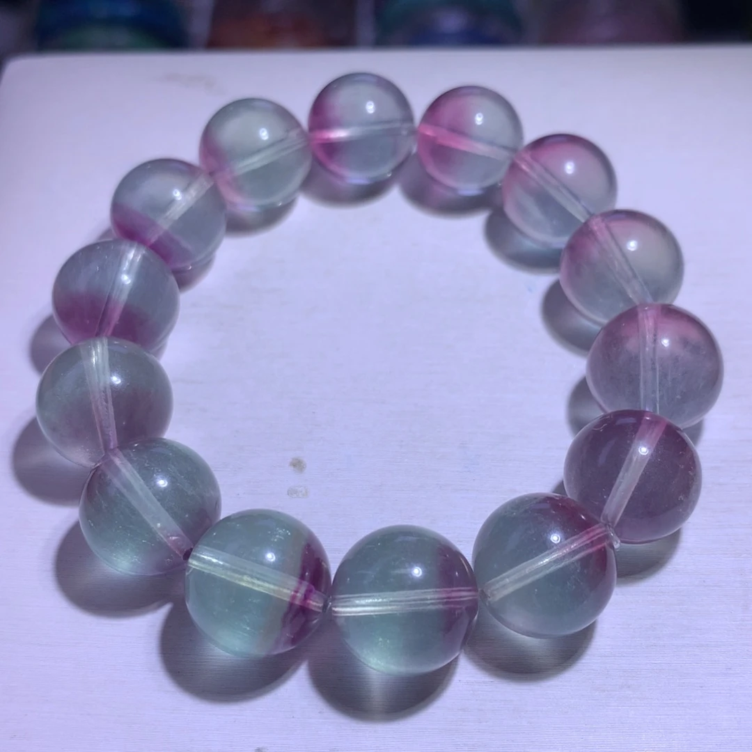 银S925镶嵌手串水晶萤石14.2m325