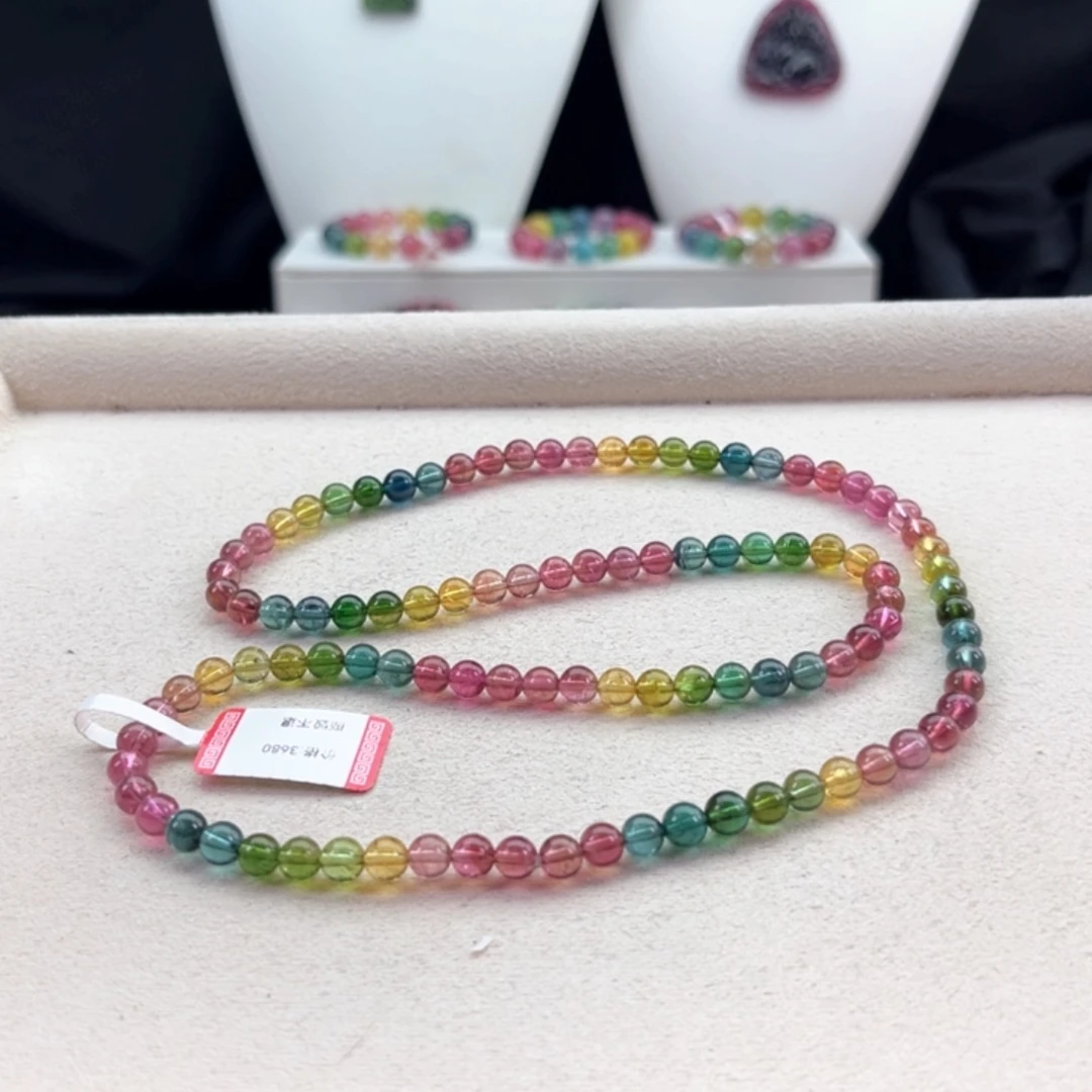 未镶嵌手链碧玺碧玺手串三圈5.5mm+