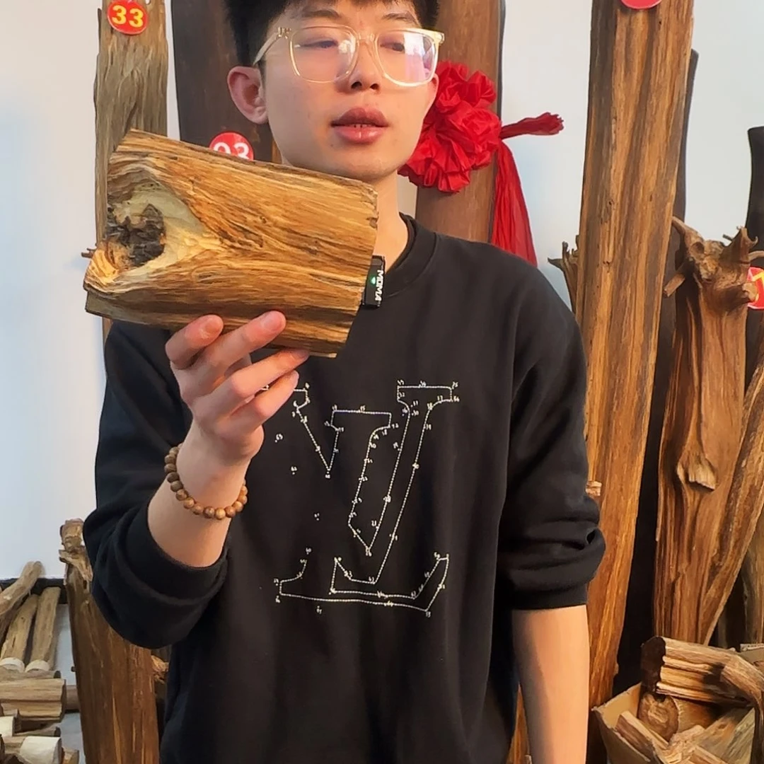 沉香摆件天然沉香原木摆件➕底座