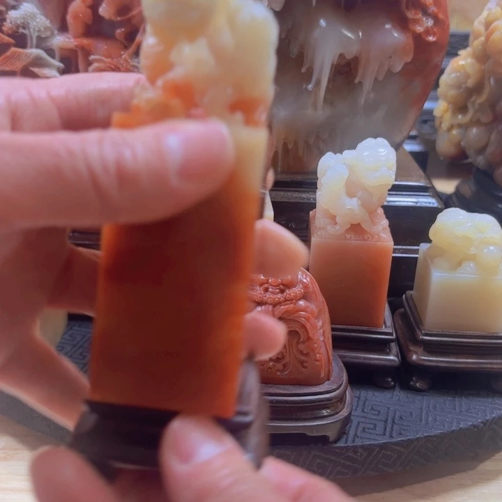 寿山石兰招米纳福印章