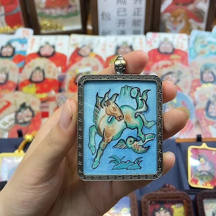 吊坠孤品项链马踏飞燕铝合金载体