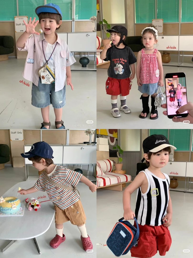 【551-600】ddj~2025夏季新款短袖衬衣背心短裤短裤韩系休闲百搭